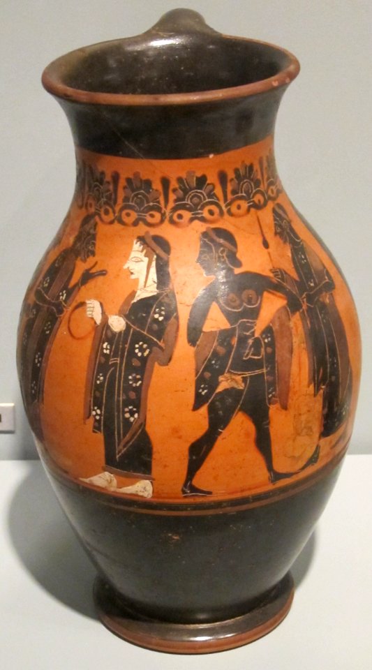 Olpe (wine jug), Attic, c. 525-475 BCE, black-figure terracotta, Honolulu Academy of Arts