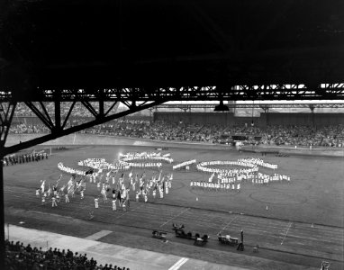 Olympische Dag Stadion Amsterdam, overzicht gymnastiek, Bestanddeelnr 906-5205