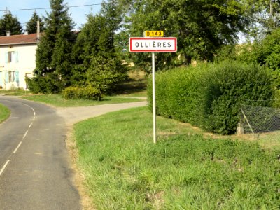 Ollières (Spincourt, Meuse) city limit sign