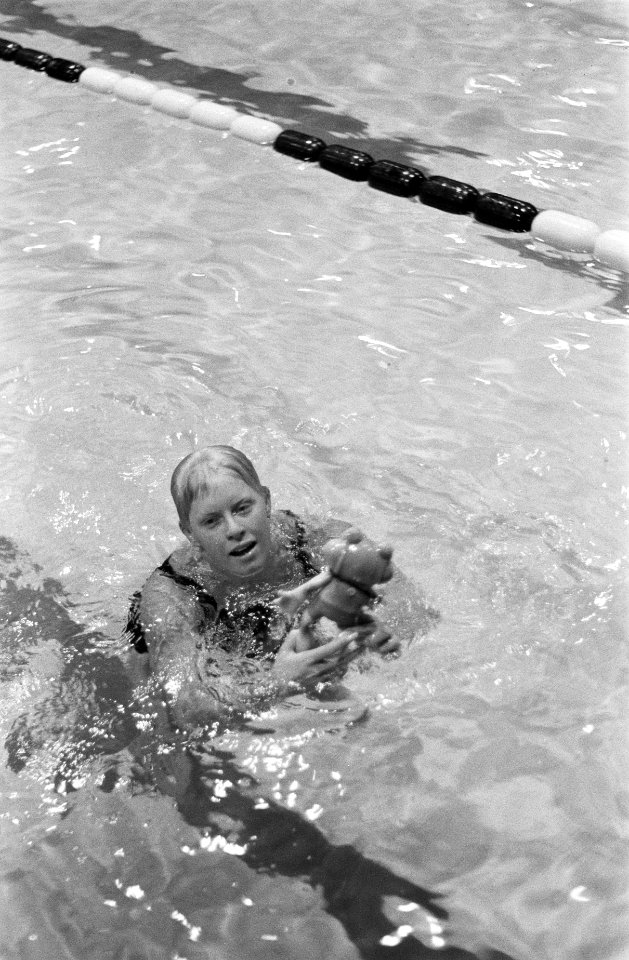 Olympische Spelen te Rome, Chris Von Saltzo met mascotte, Bestanddeelnr 911-5860
