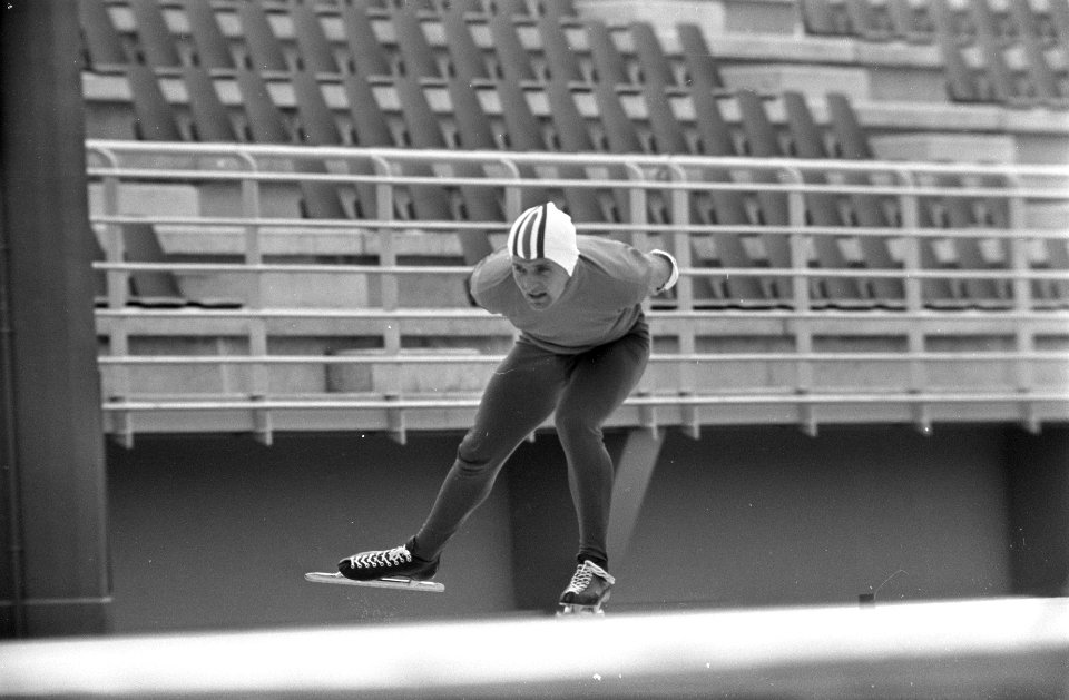 Olympische Spelen Grenoble, 10.000 meter, Jan Bols in aktie, Bestanddeelnr 921-0903