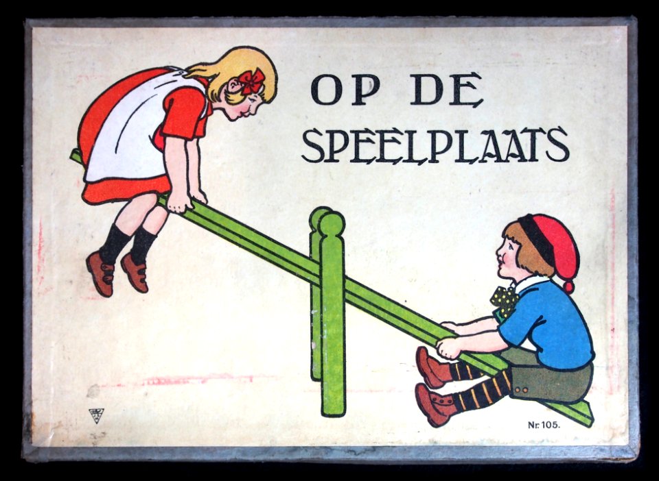 Op de Speelplaats, oud Hollands bord spel, foto 1