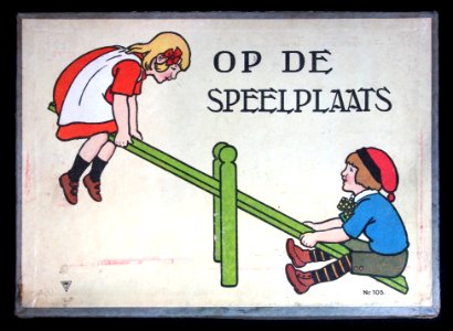 Op de Speelplaats, oud Hollands bord spel, foto 1