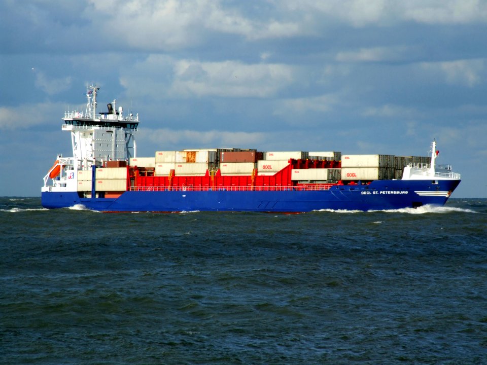 OOCL St. Petersburg approaching Port of Rotterdam