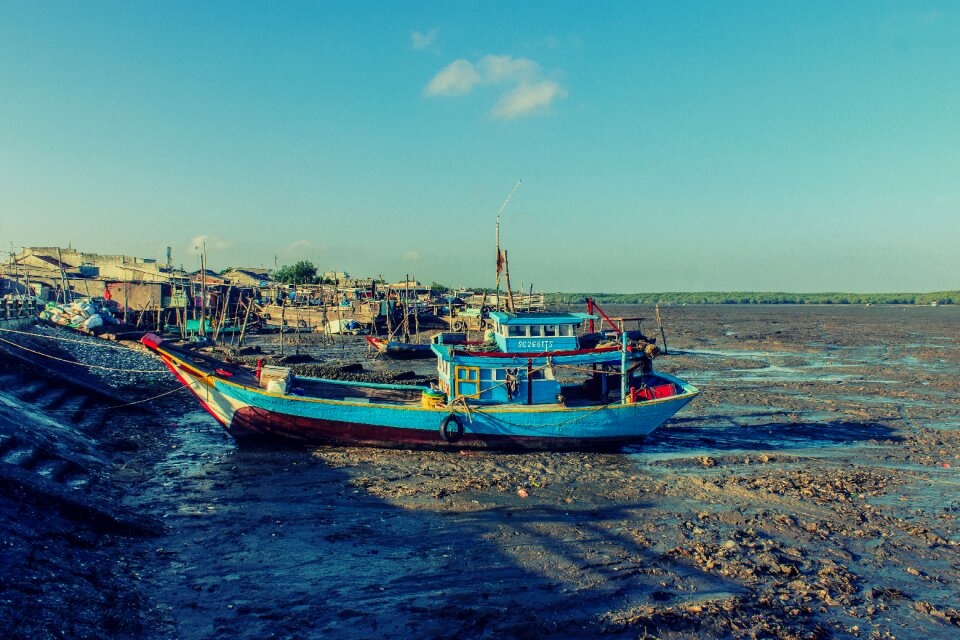 Sunset fishing boat
