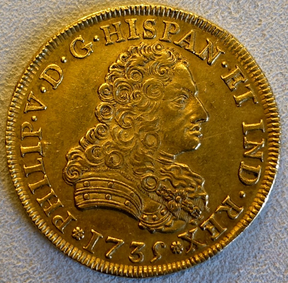 Onza, Philip V of Spain, Mexico, 1735 - Bode-Museum - DSC02718