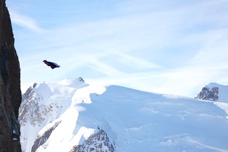 Wingsuit mountains chamonix photo