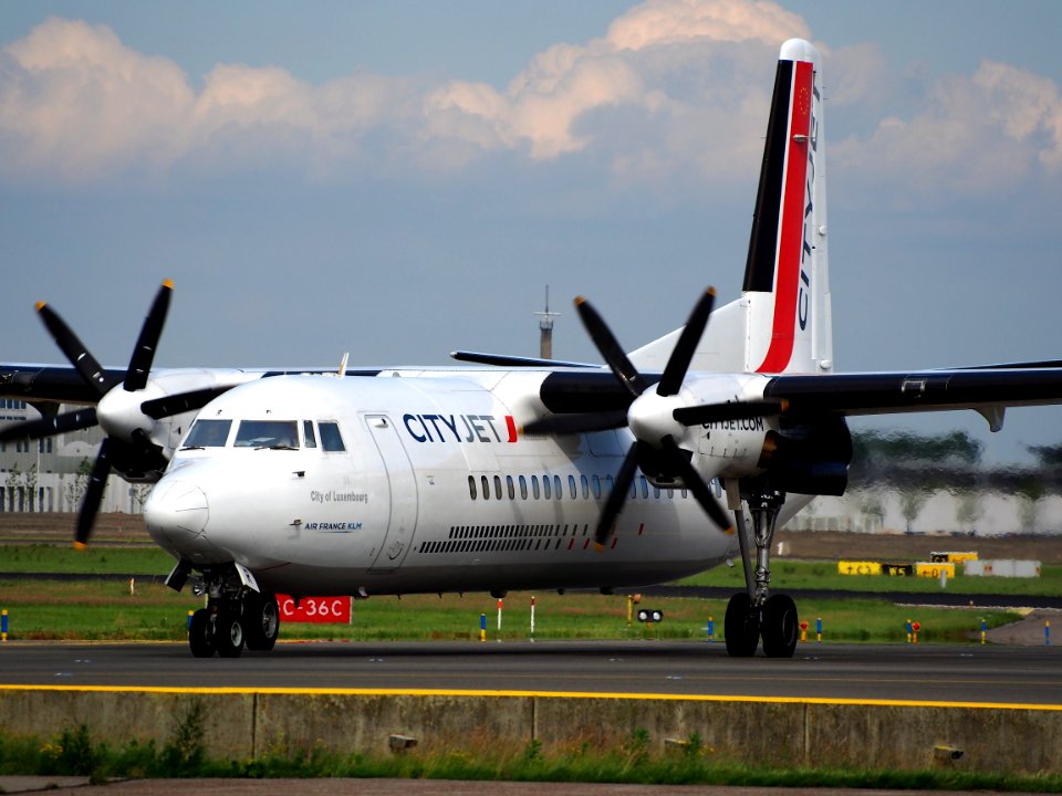 OO-VLZ CityJet Fokker 50 taxiing at Schiphol (AMS - EHAM), The Netherlands, 18may2014, pic-2 photo