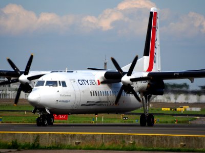 OO-VLZ CityJet Fokker 50 taxiing at Schiphol (AMS - EHAM), The Netherlands, 18may2014, pic-2 photo