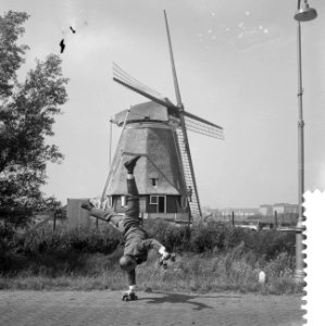 Oost-Duitse skifenomeen King Everest oefent bij Riekermolen, Bestanddeelnr 912-8213