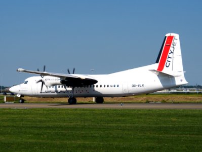 OO-VLR CityJet Fokker 50 taxiing at Schiphol (AMS - EHAM), The Netherlands, 18may2014, pic-3