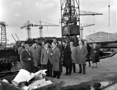 Opdracht Beauchez. Bezoek ingenieurs aan werf Verschure, Bestanddeelnr 913-1177