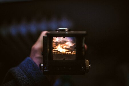 Old vintage brown camera