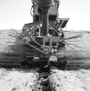 Ontginning, grondbewerking, egaliseren, bezanden, ruilverkavelingen, bezandingsm, Bestanddeelnr 159-0349