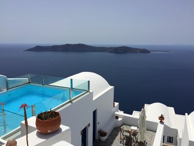 Hotel white building greece photo