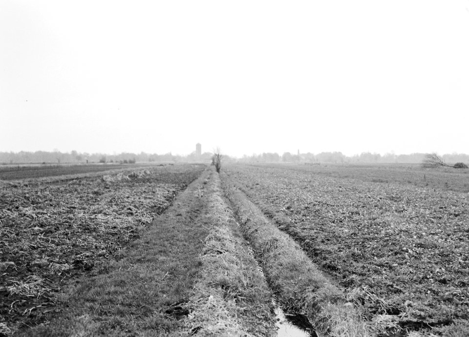 Ontginning, grondbewerking, egaliseren, bezanden, grondverliezen, kerkenbouwland, Bestanddeelnr 159-0149