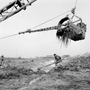 Ontginning, grondbewerking, egaliseren, bezanden, Bestanddeelnr 250-8002