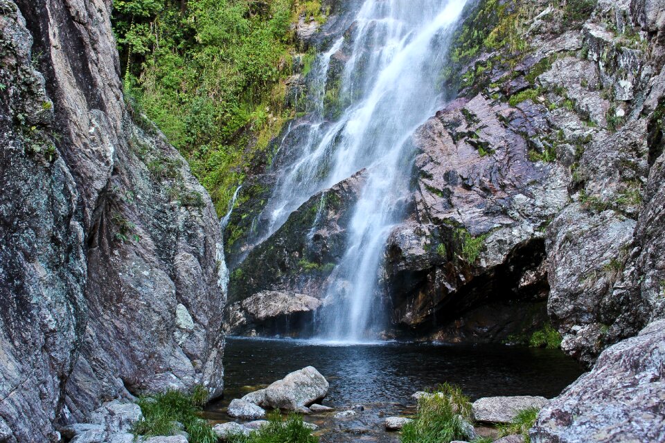 Rock waterfalls wild nature