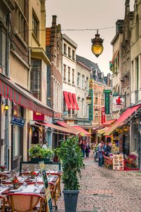 Old town alley brussels street photo