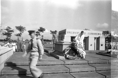 Onthulling van het monument voor de onbekende soldaat en de onbekende burger op , Bestanddeelnr 402