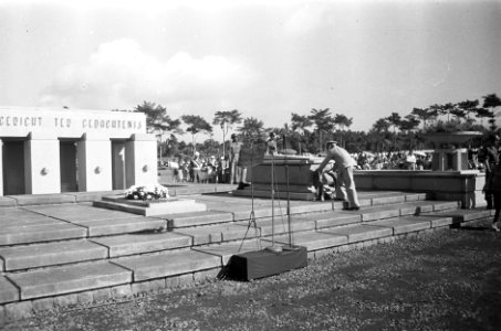 Onthulling van het monument voor de onbekende soldaat en de onbekende burger op , Bestanddeelnr 404