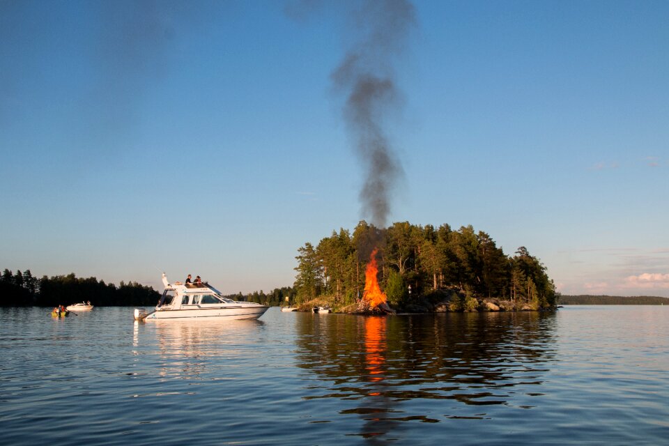 Finnish landscape boat