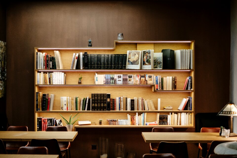 Lamp tables brown book photo