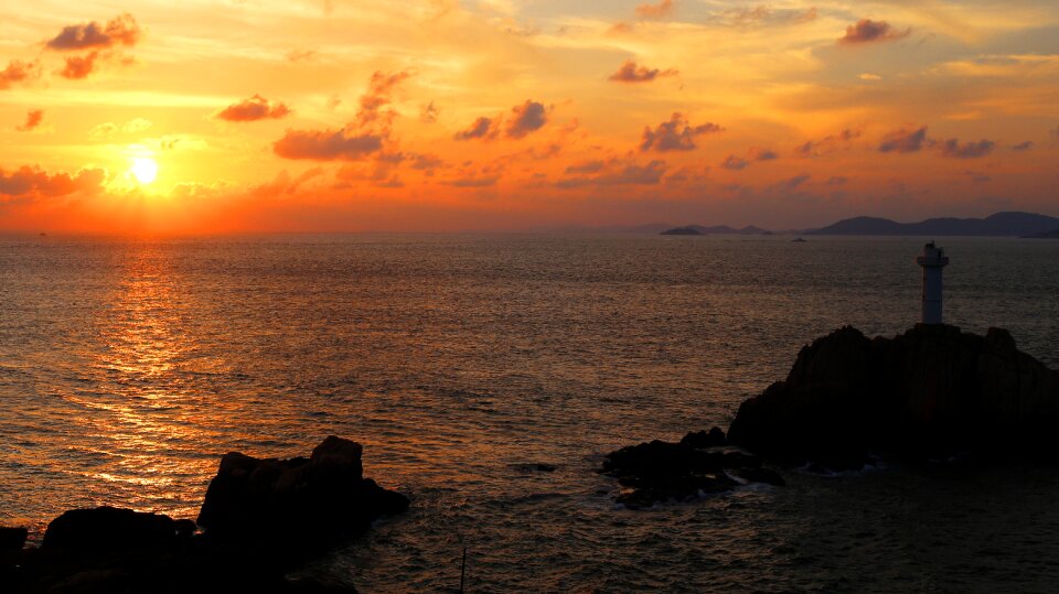 Serenity red cloud sunset photo