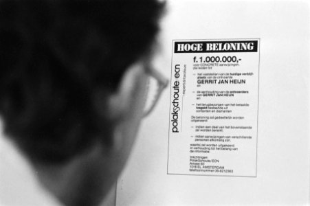 Ontvoering Gerrit Jan Heijn advertentie met een hoge beloning van 1 miljoen gu, Bestanddeelnr 934-1593
