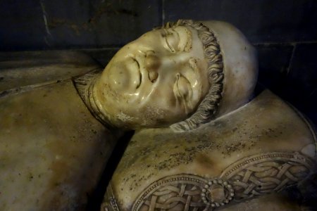 Obietto Fieschi sarcophagus, view 2, unknown sculptor, c. 1479, marble - San Lorenzo (Genoa) - DSC01916