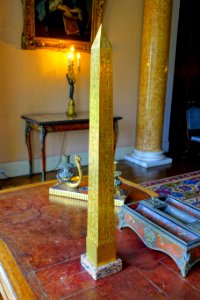 Obelisk, origin unknown, ormolu, marble - Saloon - Shugborough Hall - Staffordshire, England - DSC00390