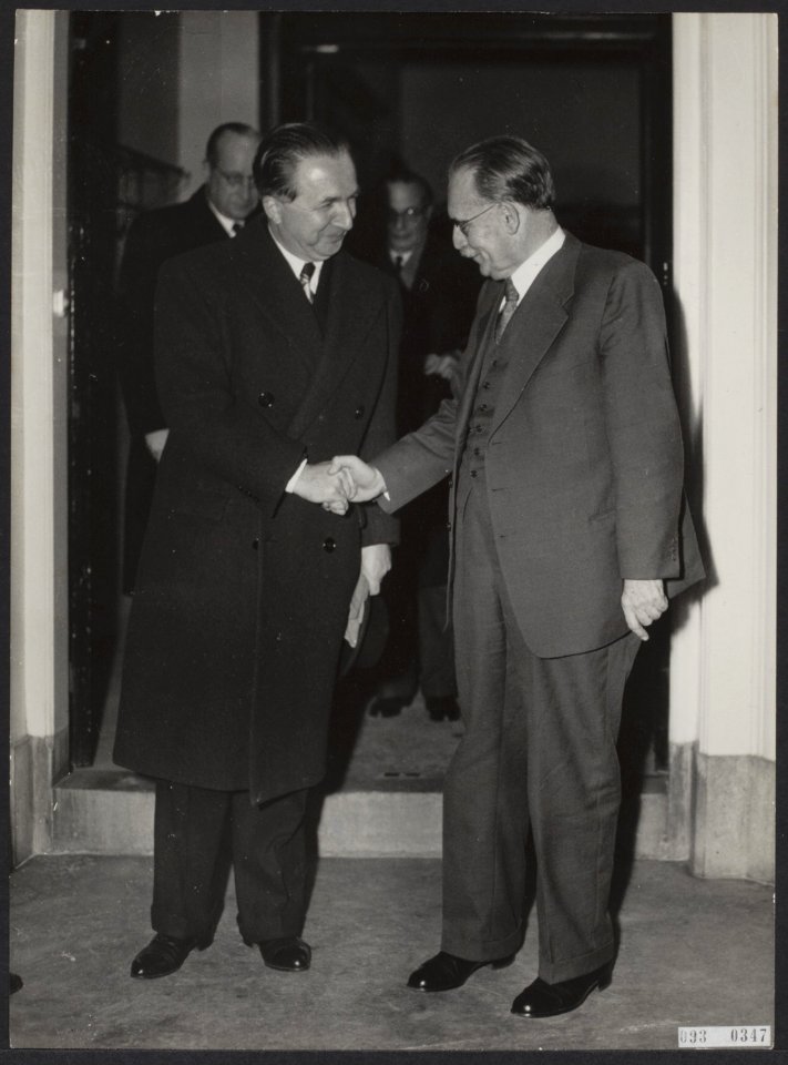 Ontvangsten, minister-presidenten, buitenlandse betrekkingen, Drees W., Pella., , Bestanddeelnr 093-0347