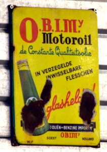 Obimy Motoroil, enamel advertising sign