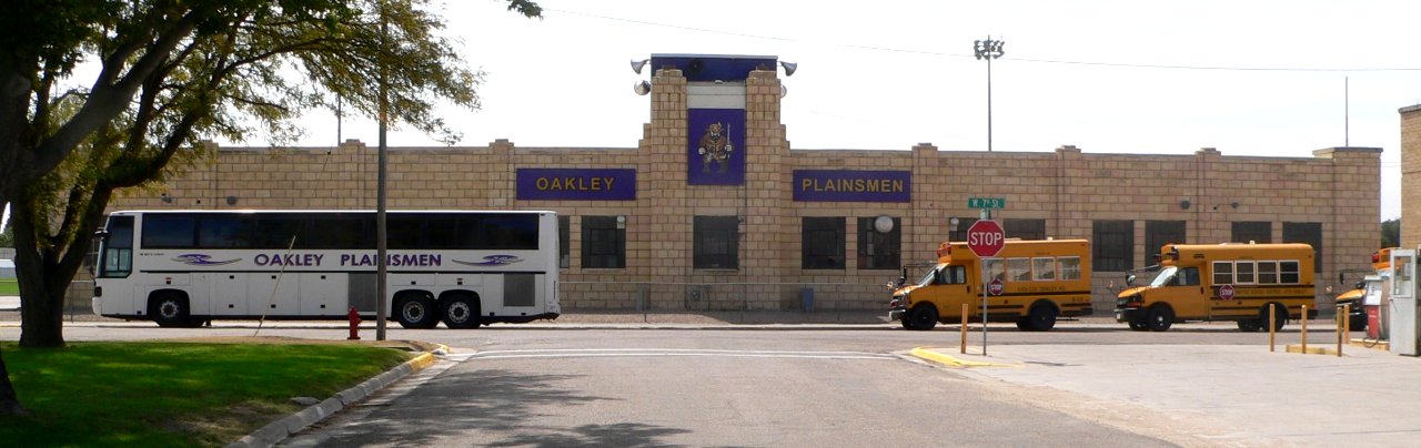 Oakley, KS high school stadium from N 1