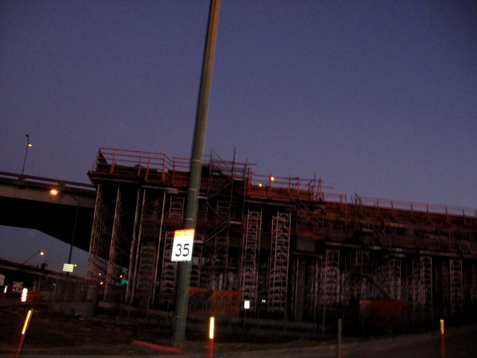 Oakland Airport Connector construction at Coliseum station, October 2012