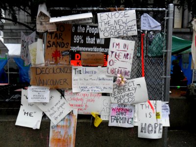Occupy Vancouver signs photo
