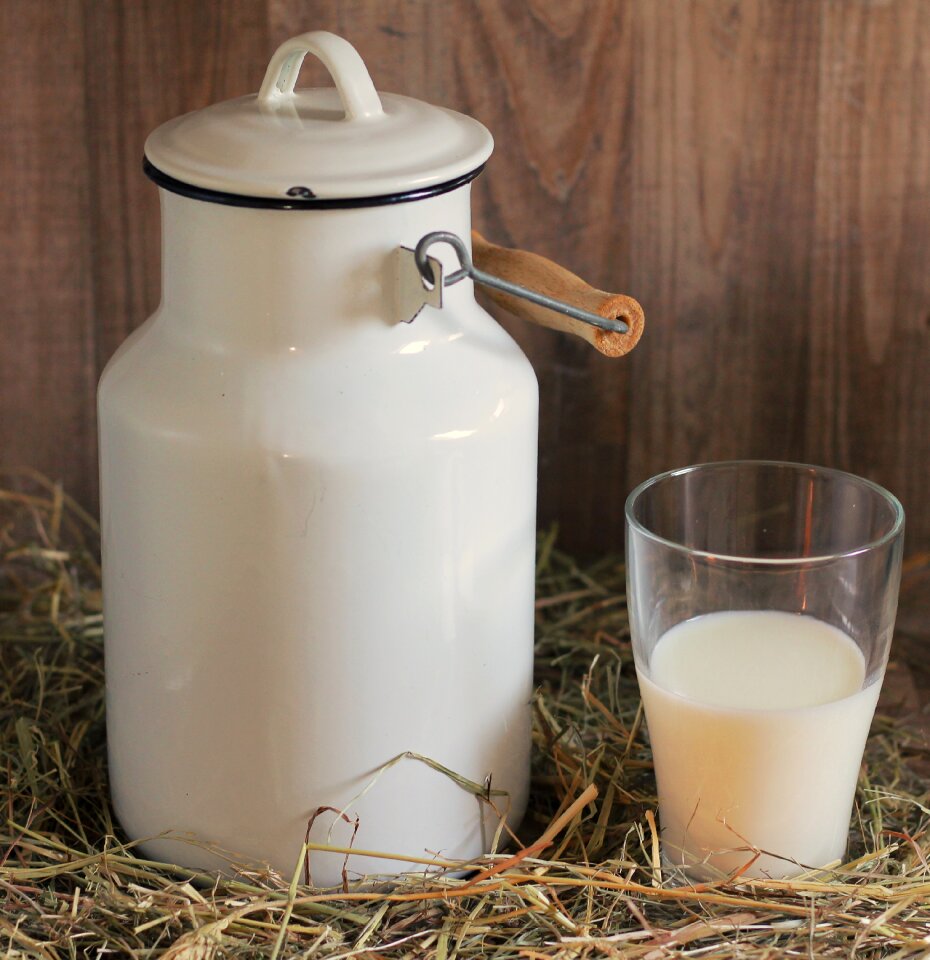 Glass of milk drink fresh