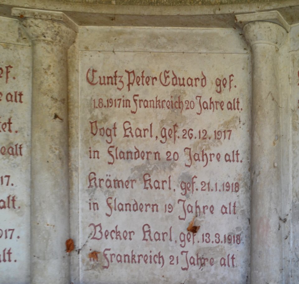 Ober-Rosbach, Friedhof, Gedenkstätte WK I, Innen, Tafel 7 (1)