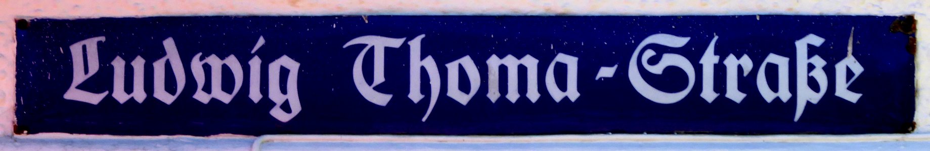 Oberammergau, Straßenschild Ludwig Thoma-Straße (sic), 1