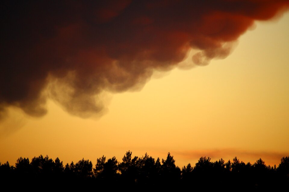 Evening sky dark clouds sunset
