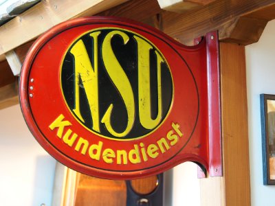 NSU Kundendienst, enamel car advert pic2