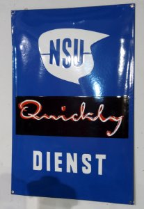 NSU Dienst, enamel advert