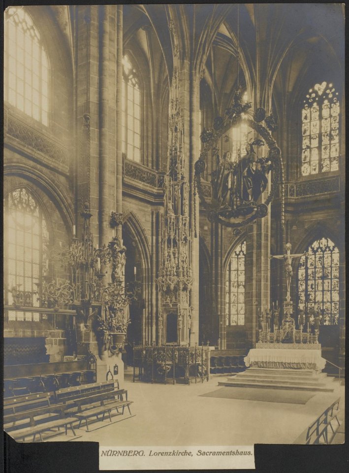 Nuernberg. Lorenzkirche, Sacramentshaus, Bestanddeelnr 158-2376