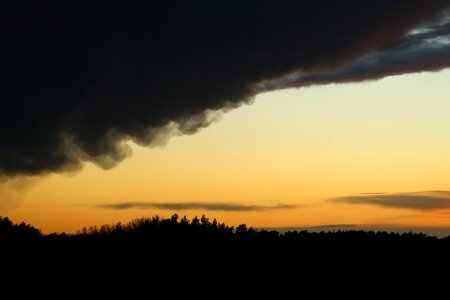 Dark clouds sunset landscape photo