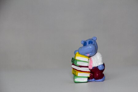 Happy hippo books bookworm photo