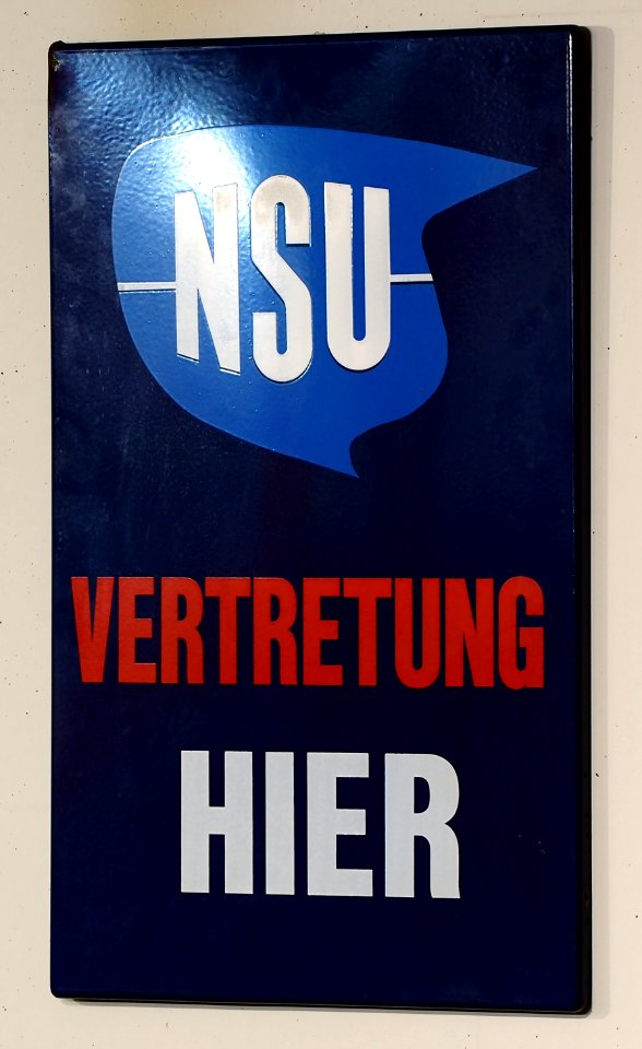 NSU vertretung, enamel advert