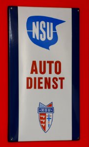 NSU autodienst, enamel car advert pic1
