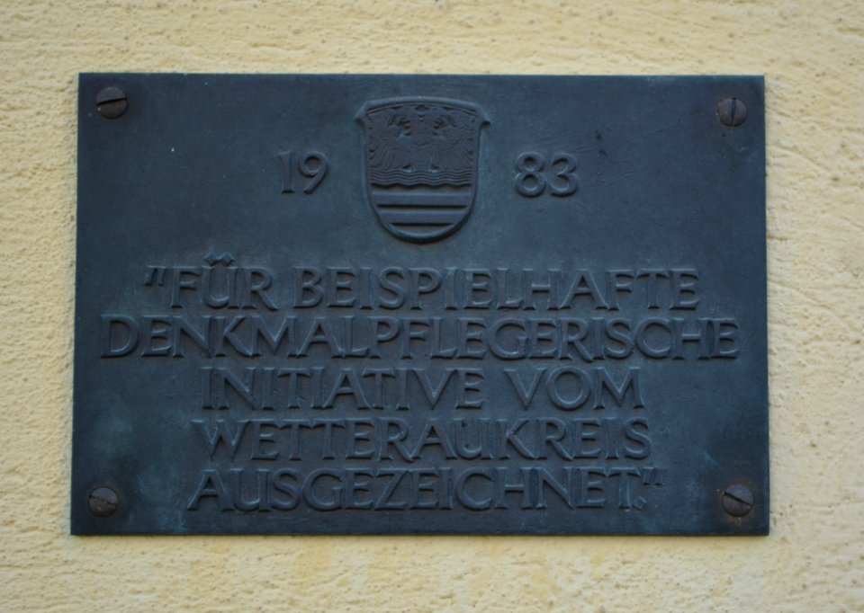 Ober-Rosbach, Baidergasse 4, Schild