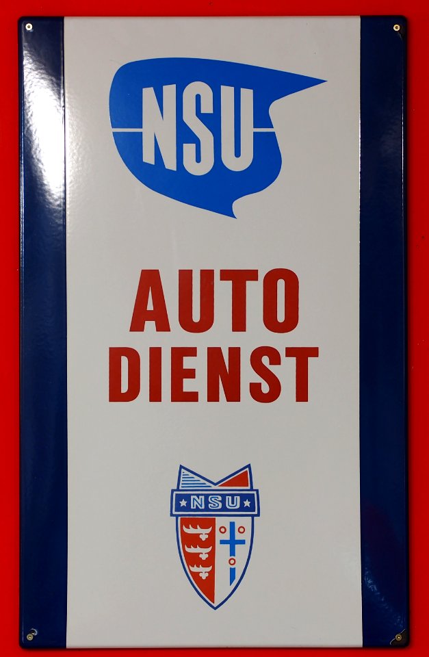 NSU autodienst, enamel car advert pic3