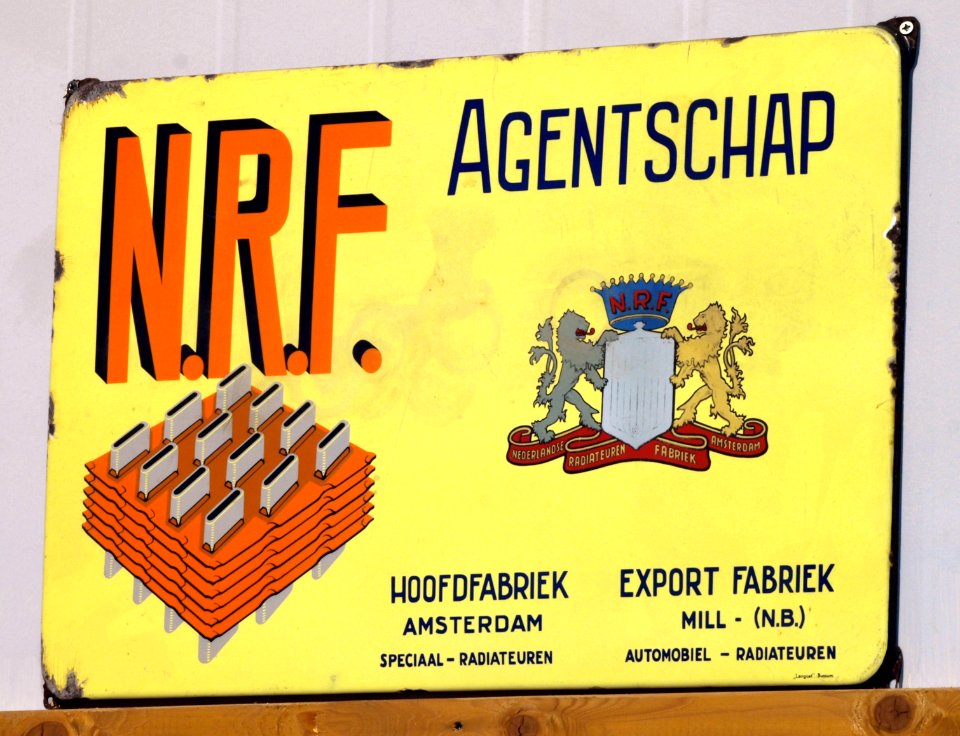 NRF enamel advert sign at the den hartog ford museum pic-111